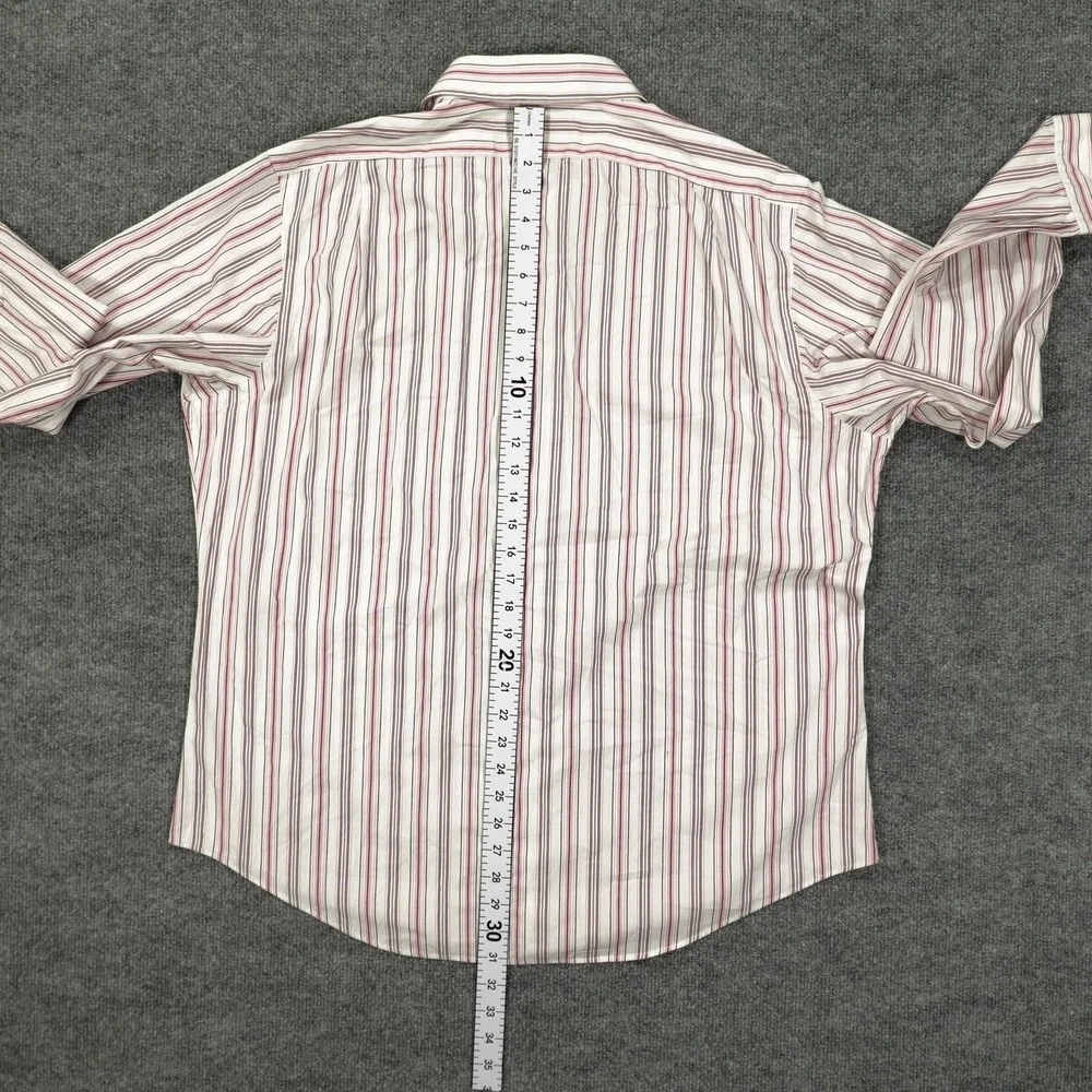 Polo Ralph Lauren Button Down Shirt Mens‎ 17.5 36/37 Pink White Striped Curham